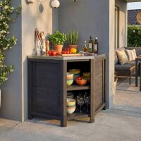 Modular Solid Cedar Outdoor Kitchen Cabinet with Stainless Steel Top