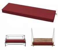 60 in. x 18 in. x 3.5 in. Rectangular Outdoor Porch Swing Bench Cushion Burgundy