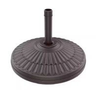 80 lbs. HDPE Round Patio Umbrella Base Free Standing Heavy Duty Base Water and Sand in Dark Brown
