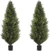 2FT Artificial Cedar Topiary Trees, Set of 2