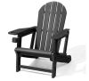 Outdoor Adirondack Chair Quick Clip-On Installation Cup Holder in Solid Black