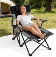 Adjustable Camping Chair with Foot Rest, 90&deg;- 140&deg; Reclining, 500 lbs Capacity