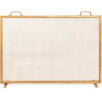 Single Panel Handcrafted Steel Mesh Fireplace Screen w/ Handles - 38x27in