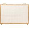 Single Panel Handcrafted Steel Mesh Fireplace Screen w/ Handles - 38x27in