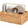 Handwoven Silverware Organizer w/ Handle, 5 Compartments