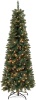 7.5ft Pre-Lit Hinged Fir Artificial Pencil Christmas Tree w/ 350 Warm White Lights, Foldable Stand 