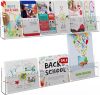 Laumffon Brochure Holder Wall Mount, 2 Pack Acrylic Modular Flyer with Adjustable Magnetic Golden Bolt, Wavy Lace Pamphlet Display Stand for Organizer Trifold Flyer, Document, Leaflet