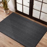 Front Door Mat Indoor Outdoor Entrance, 3' x 5' Heavy Duty Doormat Entryway Absorbent Low Profile Welcome Mats Non-Slip, Trap Dirt Durable Mats for Home, Patio, Garage