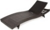 Adjustable Wicker Chaise Lounge Chair with 4 Backrest Settings, Folding Legs, and Stackable Curved Design&nbsp;