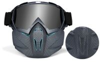 Set of 2 Snow Ninja Mask,Snow Ninja Ski Mask Goggles,Windproof Snowboard Ski Face Mask Goggles,Snow Ski Mask Full Face Mask for Winter (Carbon Fiber & Black)