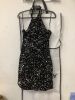 Velvet Sequin Dress,Sparkly Halter Mini Dresses for Women,Homecoming Cocktail Party Sexy Outfit - 2