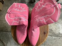 Ladies Hot Pink Cowgirl Boots Embroidered Knee High Cowboy Western Boot Line Dancing