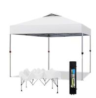 10 ft. x 10 ft. Instant Canopy Pop Up Tent in White with Wheeled Bag