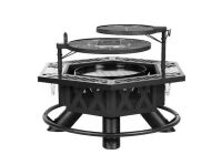 HeatMaxx Outdoor Wood Burning Fire Pit with Cooking Grill, 37.4 in. Black