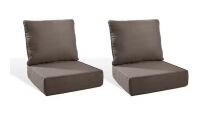 PlushCore 22 in. x 24 in. x 6 in. 4-Piece Deep Seating Outdoor Lounge Chair Thick Cushion Set in Gray