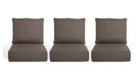 PlushCore 22 in. x 24 in. x 6 in. 6-Piece Deep Seating Outdoor Lounge Chair Thick Cushion Set in Gray