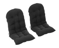 Outsunny 20.5 x 3.9 Outdoor Adirondack Chair Cushion Black 2-Piece