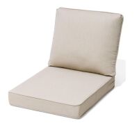 Crestlive Products 27.6 in. x 24.4 in. Outdoor Couch Cushion in Putty 4.5 in. Thickened Patio Deep Seat Sofa Cushion with Ties and Zipper