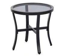 StyleWell Black Round 18in Outdoor Accent Table