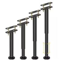 10-17 in. Adjustable Height Bed Replacement Support Legs for Bed Frame Bed Center Slat, Black (4-Pack)