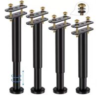 ​10-16 in. Adjustable Bed Support Legs, Metal Bed Frame or Wooden Bed Center Slat Support Leg (4-Pack)
