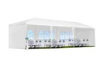 10 ft. x 30 ft. White Outdoor Party Canopy Tent with 5 Removable Sidewalls