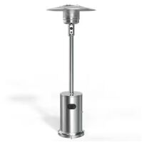 Hampton Bay 7 ft. 48,000 BTU Stainless Steel Propane Patio Heater with Wheels