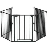 VINGLI 134-in Wide Configurable Pet Gate Adjustable 5-Panel Metal Play Yard