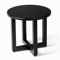 Black Round Metal Patio Side Table