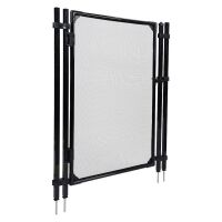 Self Latching Self-Closing Inground Pool Safety Gate, 4 Foot Black Mesh Fence with Ground Spikes