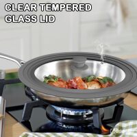13-14-15 in Universal Pan Lid, Extra Large Silicone Pot Lid for Pots, Pans & Skillets, Replacement Frying Pan Lid with Heat Resistant Silicone Knob, Dishwasher Safe, Grey