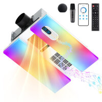 Bathroom Exhaust Fan With Heater, Smart Fan With Bluetooth Speaker, 2 Heat Levels, Humidity And Odor Sensor, Rgb And 3cct Lighting, Remote Control For Bathroom, Kitchen, Basement