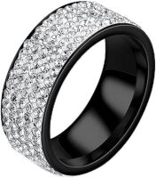 PAMTIER Women Stainless Steel 8mm Ring Cubic Zirconia Eternity CZ Band Silver, Gold Plated, Black, Wedding, Promise, Stackable, Dainty, Gift, Meaningful, Statement, Personalized, Jewelry