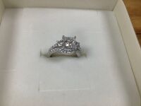 2.5 CTTW Moissanite Princess Cut Wedding Bridal Ring Set