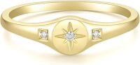 Mameloly 14K Gold Plated Wedding Bands for Women Dainty Thin Dot Ring 1.5mm, Stackable Ring, Thumb, Statement Ring, Wedding Ring, Everyday Wear, Jewelry Gift