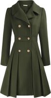 GRACE KARIN Women's Army Green Double Breasted Pea Coat