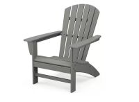 POLYWOOD Grant Park Traditional Curveback Slate Grey Plastic Patio Adirondack Chair