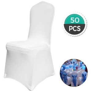 Case of (50) White Spandex Chair Covers 