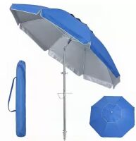 7 ft. Metal Tilt Beach Umbrella with Sand Anchor and Carry Bag in Dark Blue