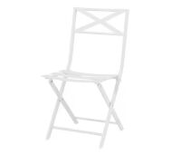 StyleWell Metal Slat Folding Outdoor Dining Chair in White