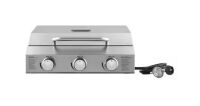 NXR 3 Burner Portable Tabletop Propane Gas Grill in Stainless Steel