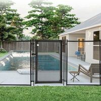VINGLI 5Ft x 2.5Ft Swimming Pool Fence Gate in Ground Pool Safety Fencing Black