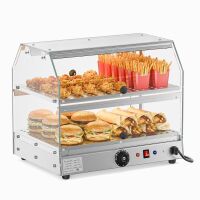 ROVSUN 2-Tier 14" Countertop Heated Display Case with Front & Rear Doors