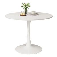27.6in Modern Round Tulip Pedestal Dining Table for Small Kitchen Breakfast Nooks