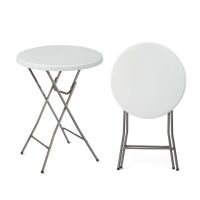 32" Round Folding Portable Plastic Table Bar Height