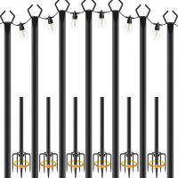 NUERPO 7 Pack 10' String Light Poles