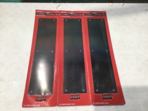 Lot of (3) Everbilt 3.5" x 15" Door Push Plates