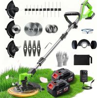 MIBLOB 4 in 1 Cordless String Trimmer with 2 Batteries and Charger, Wheel, Blades, Rotating Head
