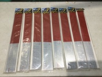 Lot of (8) Optronics 18" x 2" Red/Silver DOT-C2 Conspicuity Strips, 4 pc