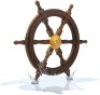 Lot of (2)&nbsp;Nautical Specials&nbsp;Sheesham Wood Ship Wheel with Brass Center, 24"